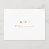 Klassieke minimalistische gouden bruiloft RSVP-Bri Briefkaart (Voorkant)