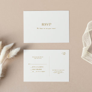 Klassieke minimalistische gouden bruiloft RSVP-Bri Briefkaart