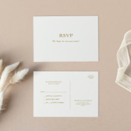 Klassieke minimalistische gouden bruiloft RSVP-Bri Briefkaart