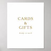Klassieke Minimalistische Gouden Kaarten en Cadeau Poster (Voorkant)