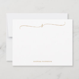 Klassieke minimalistische gouden kalligrafie notitiekaartje