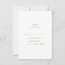 Klassieke minimalistische gouden RSVP-kaart RSVP Kaartje