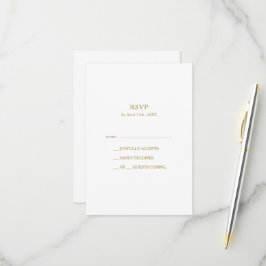 Klassieke minimalistische gouden RSVP-kaart RSVP Kaartje