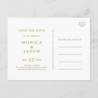Klassieke Minimalistische Gouden Save The Date-ans
