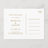 Klassieke Minimalistische Gouden Save The Date-ans Uitnodiging Briefkaart (Achterkant)