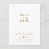 Klassieke Minimalistische Gouden Save The Date-ans Uitnodiging Briefkaart (Voorkant)