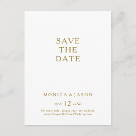 Klassieke Minimalistische Gouden Save The Date-ans Uitnodiging Briefkaart