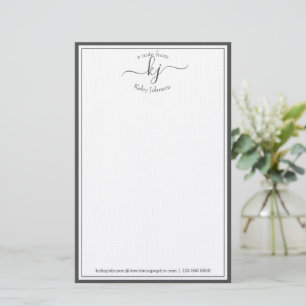 Klassieke minimalistische grijze Lijst van het Mon Briefpapier