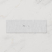 Klassieke minimalistische grijze Linen achtergrond Mini Visitekaartje (Voorkant)