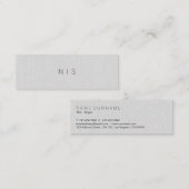 Klassieke minimalistische grijze Linen achtergrond Mini Visitekaartje (Voorkant / Achterkant)