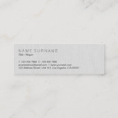 Klassieke minimalistische grijze Linen achtergrond Mini Visitekaartje (Achterkant)