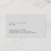 Klassieke minimalistische grijze Linen achtergrond Visitekaartje (Achterkant)