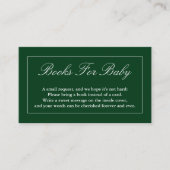 Klassieke minimalistische groene boeken voor Baby Informatiekaartje (Voorkant)