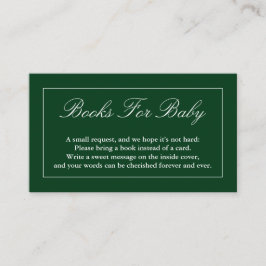 Klassieke minimalistische groene boeken voor Baby Informatiekaartje