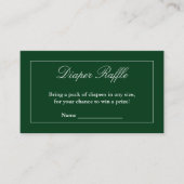 Klassieke minimalistische groene luierspoel informatiekaartje (Voorkant)