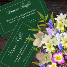 Klassieke minimalistische groene luierspoel informatiekaartje