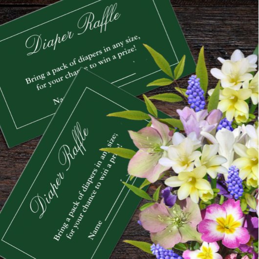 Klassieke minimalistische groene luierspoel informatiekaartje