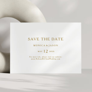 Klassieke, minimalistische, horizontale Gold Save  The Date