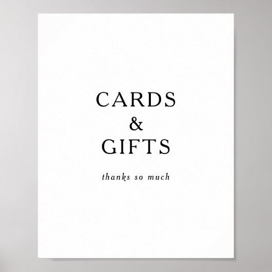 Klassieke minimalistische Kaarten en cadeauborden Poster (Voorkant)