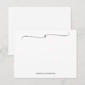 Klassieke minimalistische kalligrafie Note Kaart Notitiekaartje (Voorkant / Achterkant)