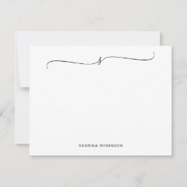 Klassieke minimalistische kalligrafie Note Kaart Notitiekaartje