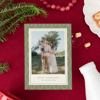 Klassieke Minimalistische Kerstvakantie Fotokaart Feestdagenkaart