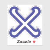 Klassieke Minimalistische Letter X Monogram Sticker (Vel)