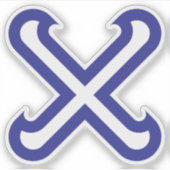 Klassieke Minimalistische Letter X Monogram Sticker (Voorkant)