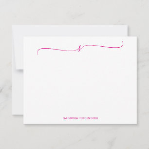Klassieke minimalistische magenta kalligrafie notitiekaartje