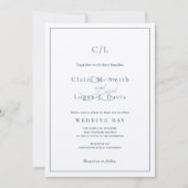 Klassieke minimalistische marine blauw monogram br kaart (Voorkant)