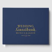 Klassieke minimalistische marineblauw | Gold Guest Gastenboek (Voorkant)