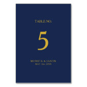 Klassieke minimalistische marineblauw | Gold Table Kaart (Achterkant)