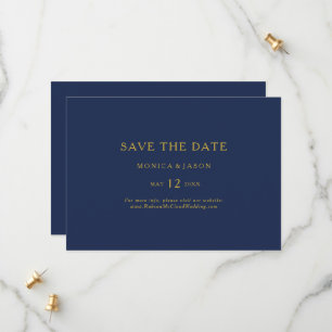 Klassieke minimalistische marineblauw   Horizontaa Save The Date