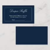 Klassieke minimalistische marineblauw-luieraffle informatiekaartje (Voorkant / Achterkant)