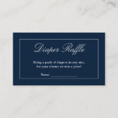 Klassieke minimalistische marineblauw-luieraffle informatiekaartje (Voorkant)