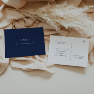 Klassieke minimalistische marineblauw   Zilverwedd Briefkaart