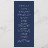 Klassieke minimalistische marineblauw | Zilverwedd Programmakaart (Achterkant)