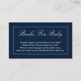 Klassieke, minimalistische marineblauwe boeken voo informatiekaartje