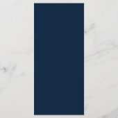 Klassieke minimalistische marineblauwe bruiloft menu (Achterkant)