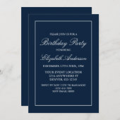 Klassieke minimalistische marinier Blue Birthday I Kaart (Voorkant / Achterkant)