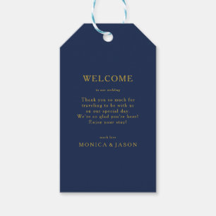 Klassieke minimalistische marinier Blue Weddenscha Cadeaulabel