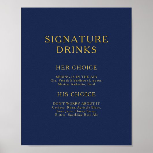 Klassieke minimalistische mariniers met blauwe gou poster (Voorkant)