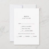 Klassieke minimalistische menu Keuze RSVP-kaart (Voorkant)