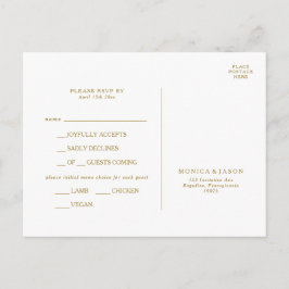 Klassieke minimalistische menu met keuze RSVP-kaar