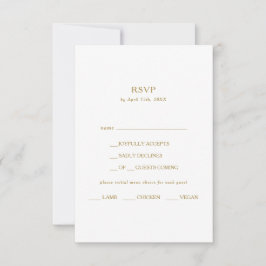 Klassieke minimalistische menu met keuze RSVP-kaar
