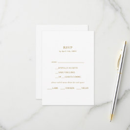 Klassieke minimalistische menu met keuze RSVP-kaar
