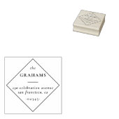 Klassieke Minimalistische Naam Diamond Retouradres Rubberstempel (Gestempeld)