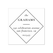 Klassieke Minimalistische Naam Diamond Retouradres