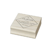 Klassieke Minimalistische Naam Diamond Retouradres Rubberstempel (Stempel)