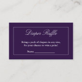 Klassieke minimalistische Paarse luieraffle Informatiekaartje (Voorkant)